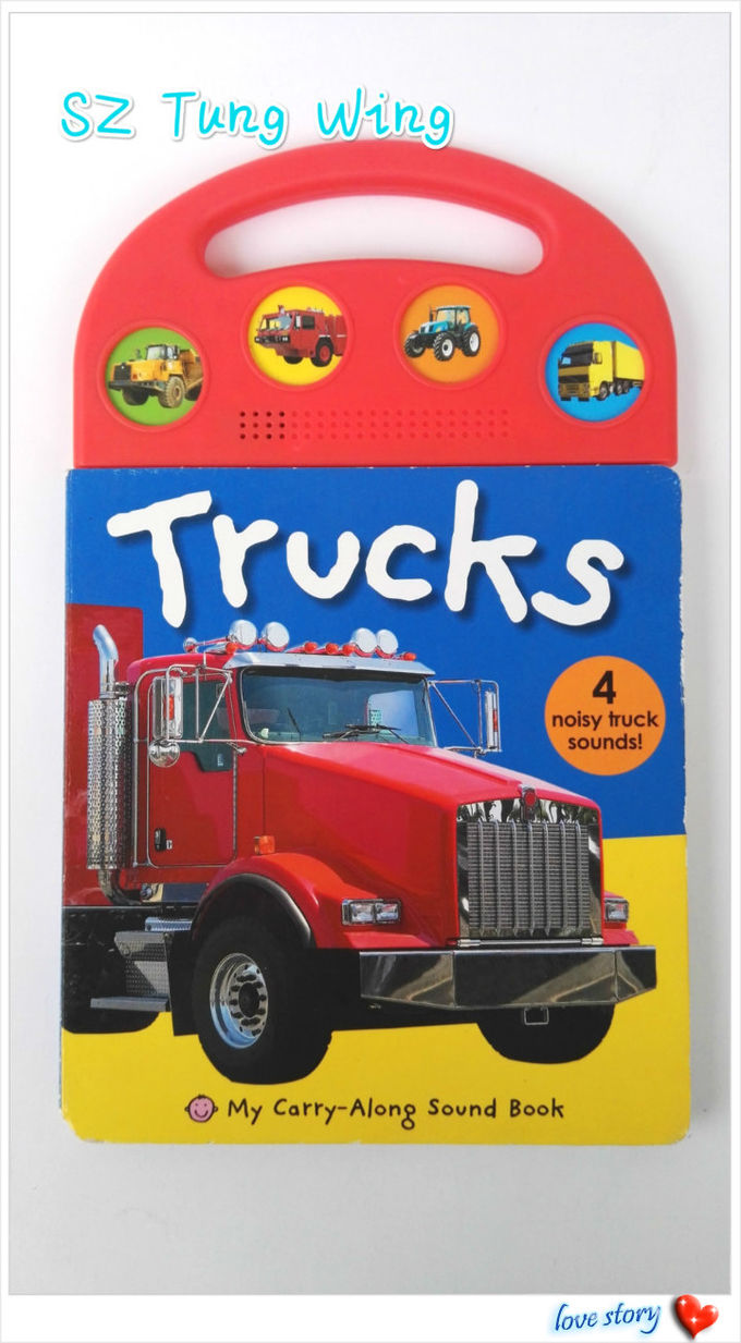 Toy Trucks Button Sound Book, wechselwirkende solide Bücher für Kinder 0