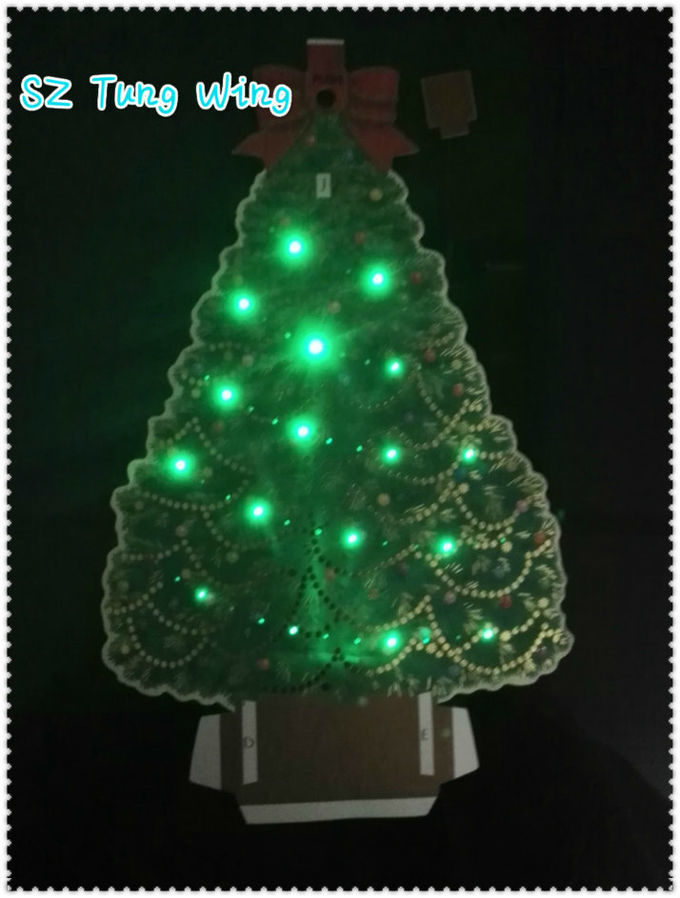 Weihnachtsbaum formte blinkendes LED-Modul, aufnahmefähiges Sprachmodul für Gruß-Karten 0
