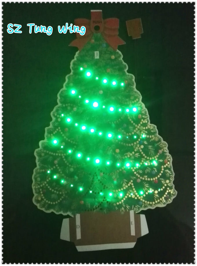 Weihnachtsbaum formte blinkendes LED-Modul, aufnahmefähiges Sprachmodul für Gruß-Karten 1
